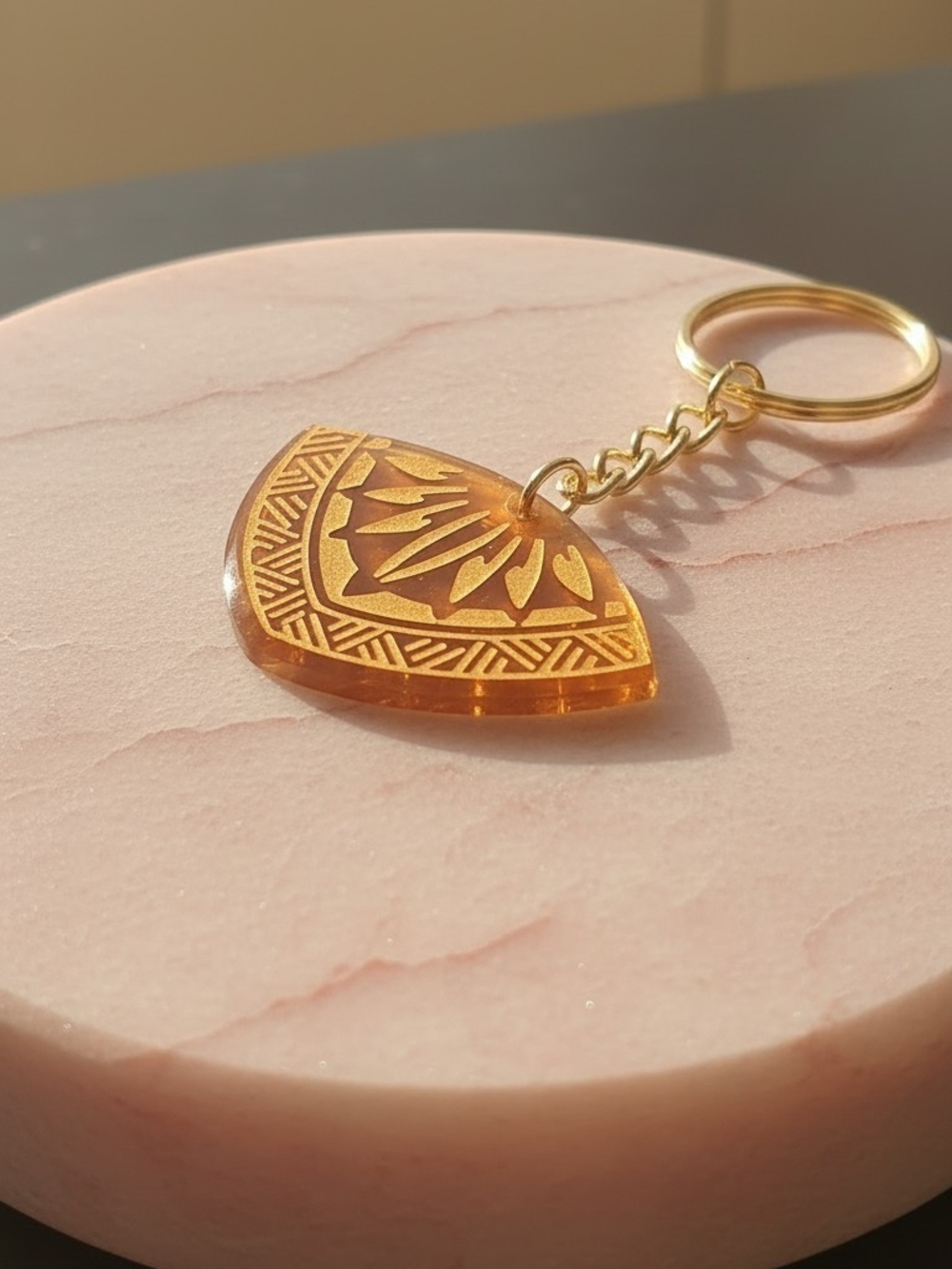 Gold Geometric Keychain
